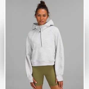 LuluLemon Half Zip Scuba Hoodie: M/L, Barely Worn - Like New!!!!! light Grey